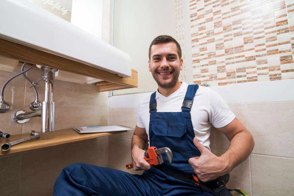 sanitary-technician-gesturing-thumb-up